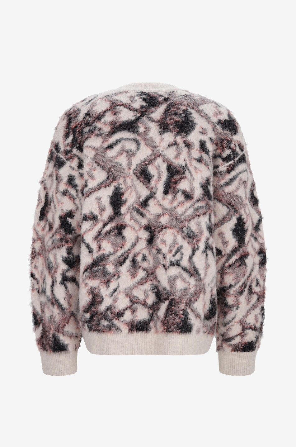 Pull jacquard duveteux à col rond Farell