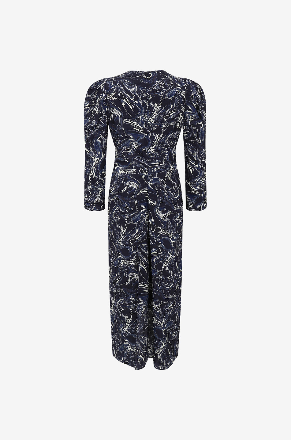 ISABEL MARANT Robe midi asymétrique en soie Albini Femme BLEU FONCE 2