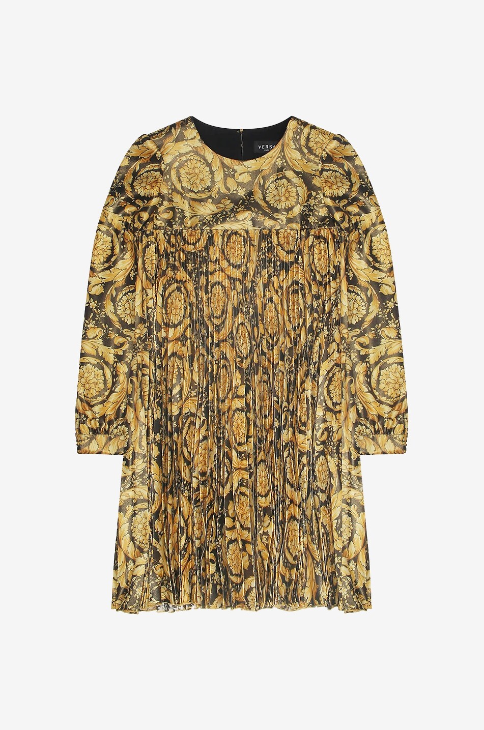 Plissiertes Mädchenkleid aus Lamé Barocco