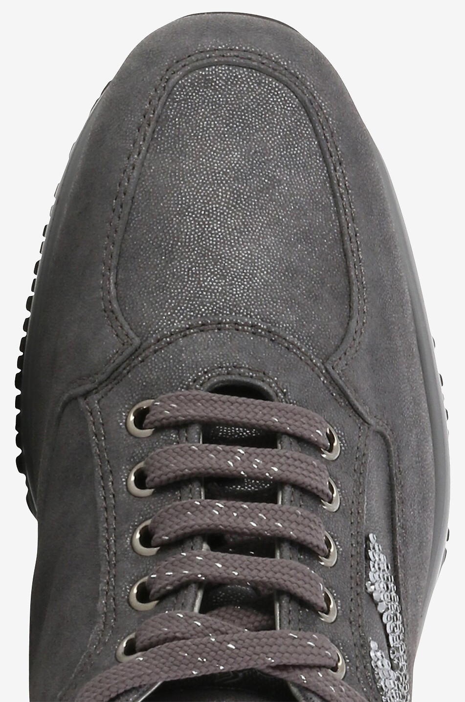 HOGAN Interactive crystal monogram low-top sneakers Women DARK GREY 5