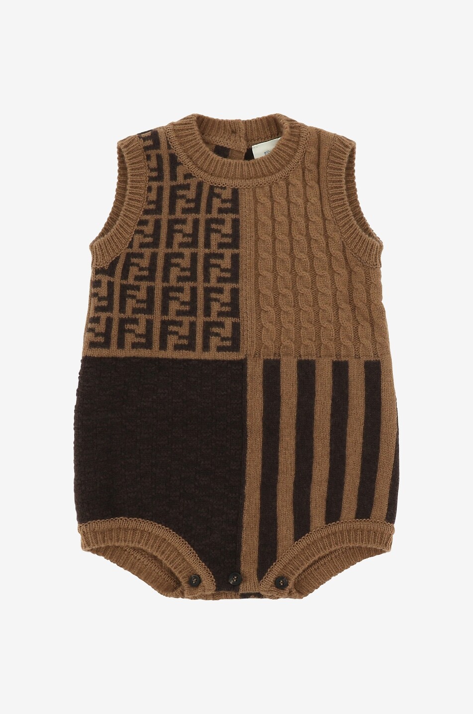 FENDI 3-teiliges Babyset Bodys und Mütze FF Baby Farblos 5