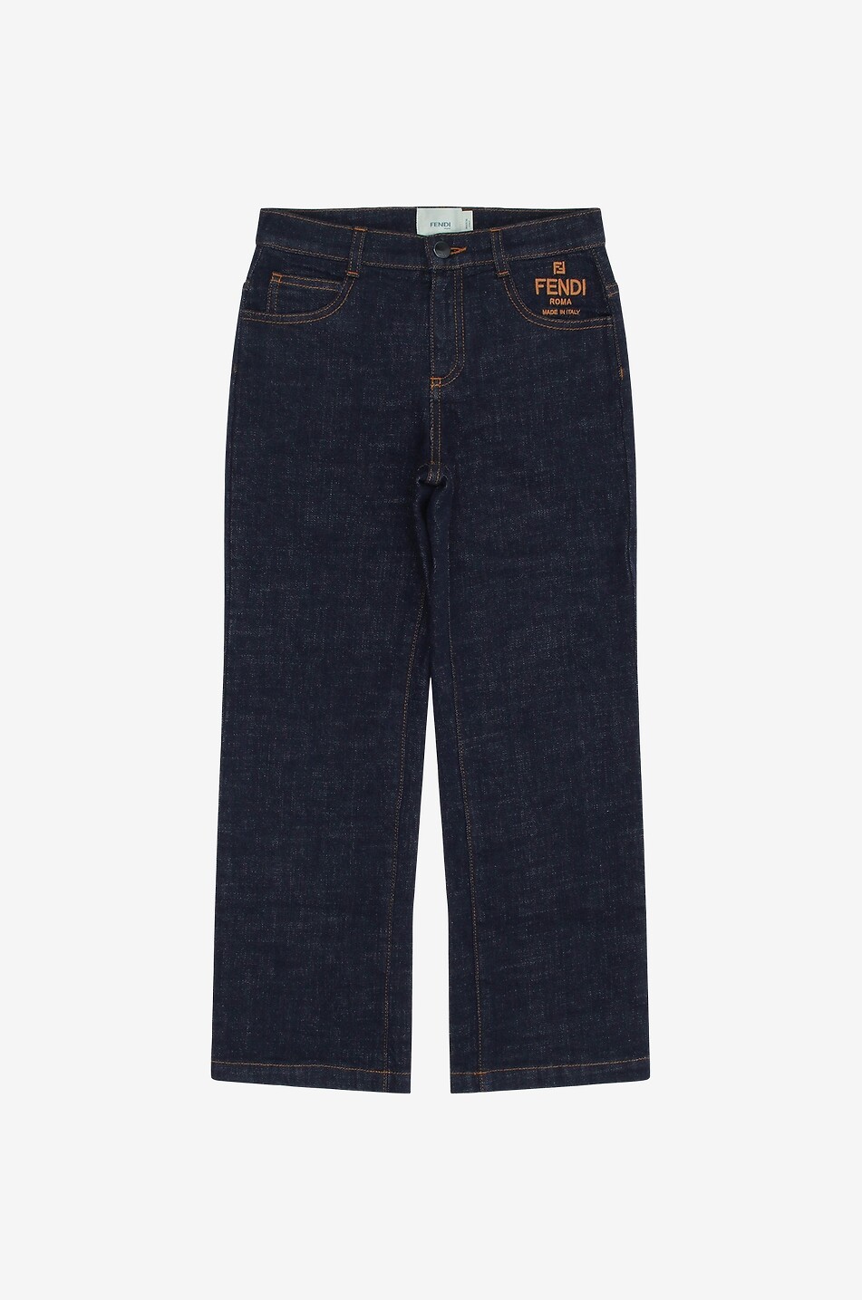Logo embroidered children's wide-leg jeans