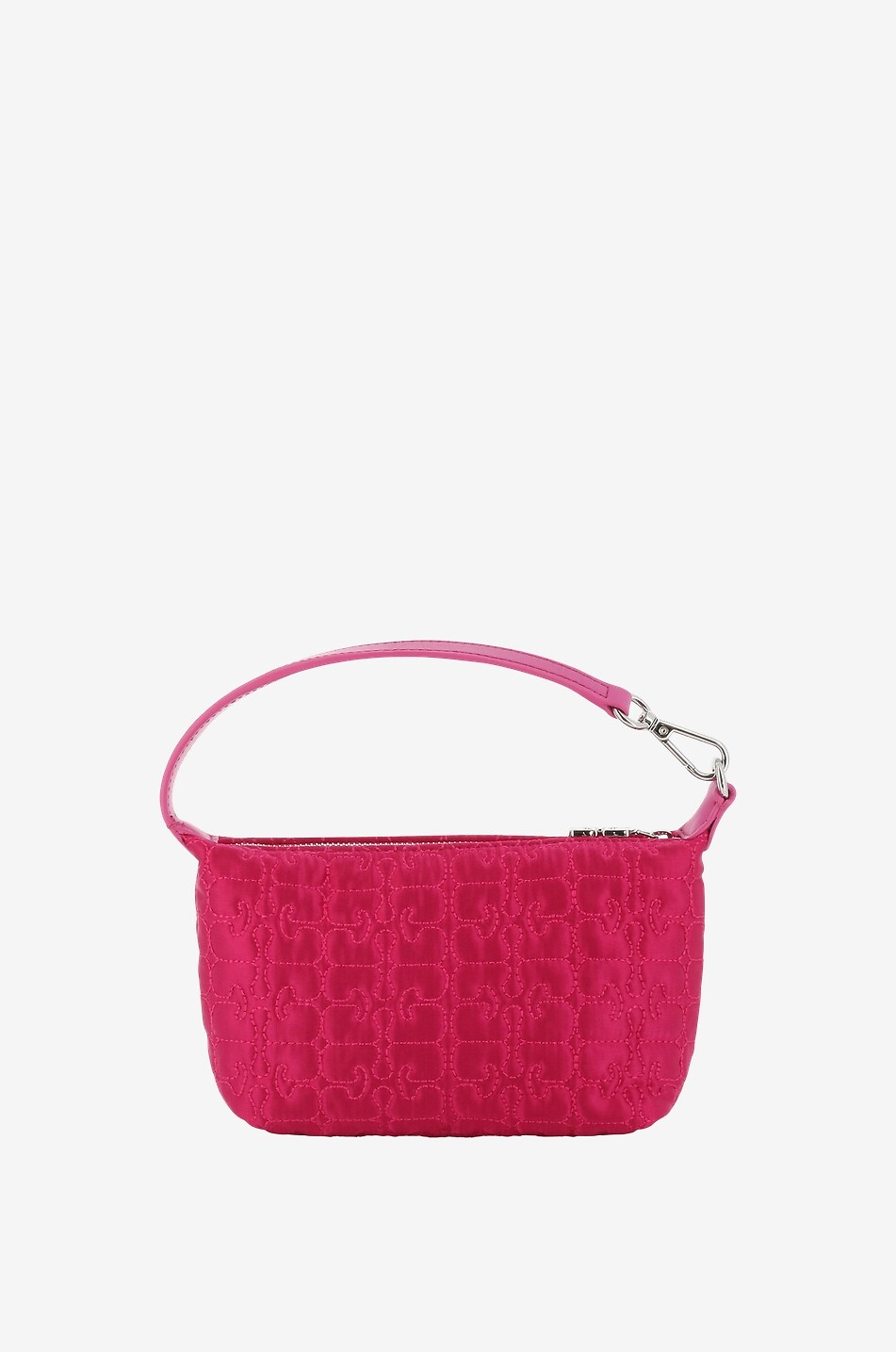 Small Butterfly Pouch quilted satin mini bag - GANNI - DARK