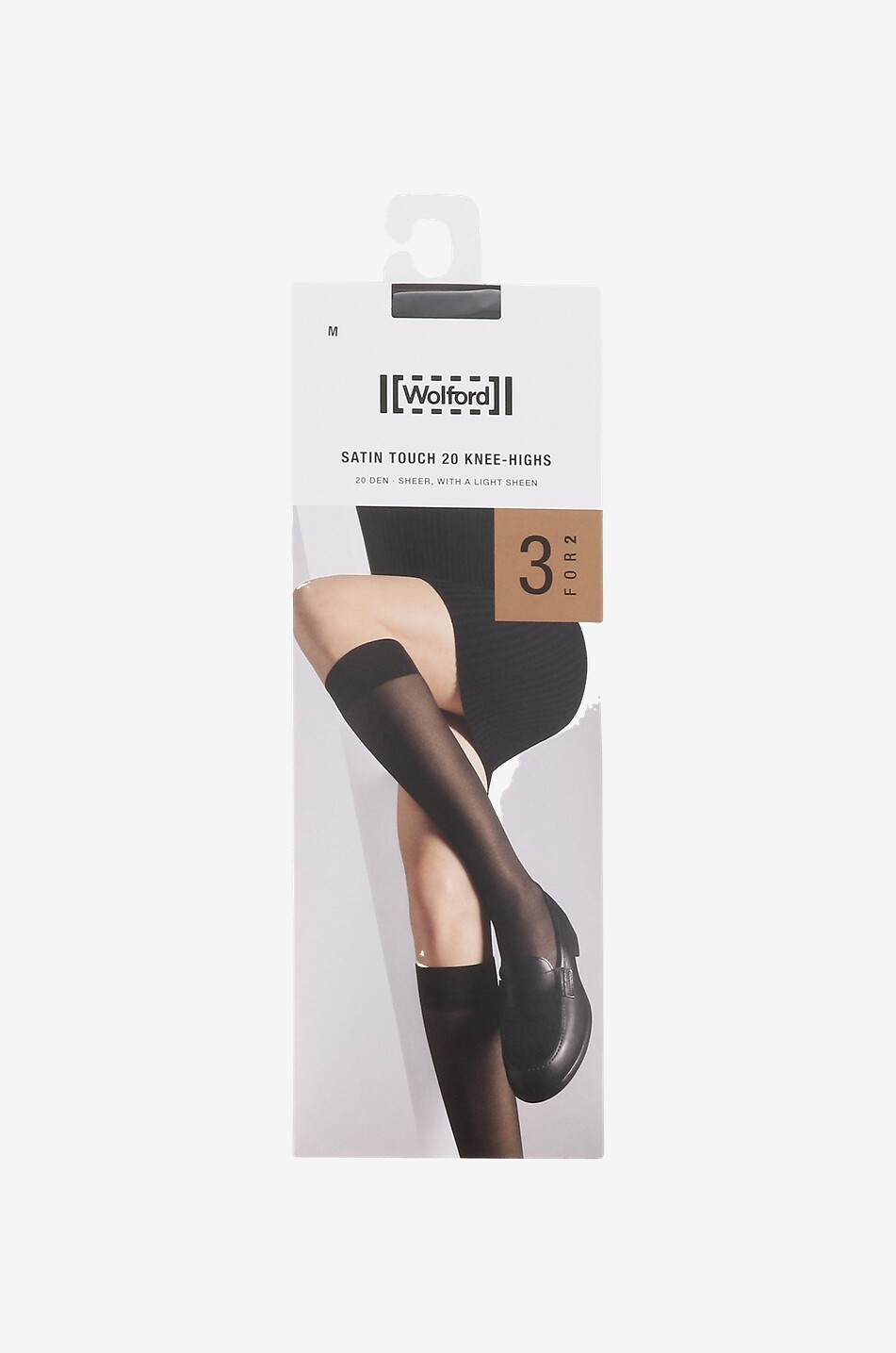WOLFORD 3er-Set Kniestrümpfe Satin Touch 20 Damen SCHWARZ 1
