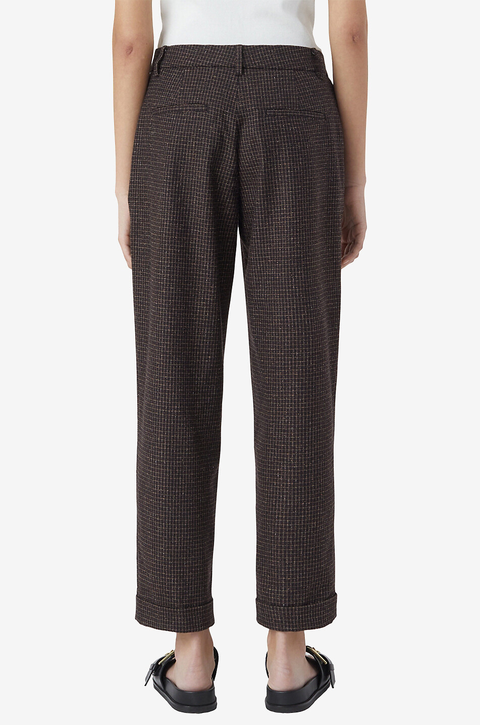 Auckley straight-leg cropped checked trousers