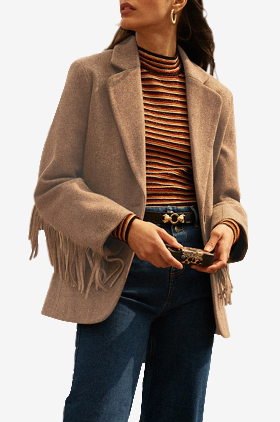 BALZAC PARIS Marceau fringed wool blazer Women BROWN 6