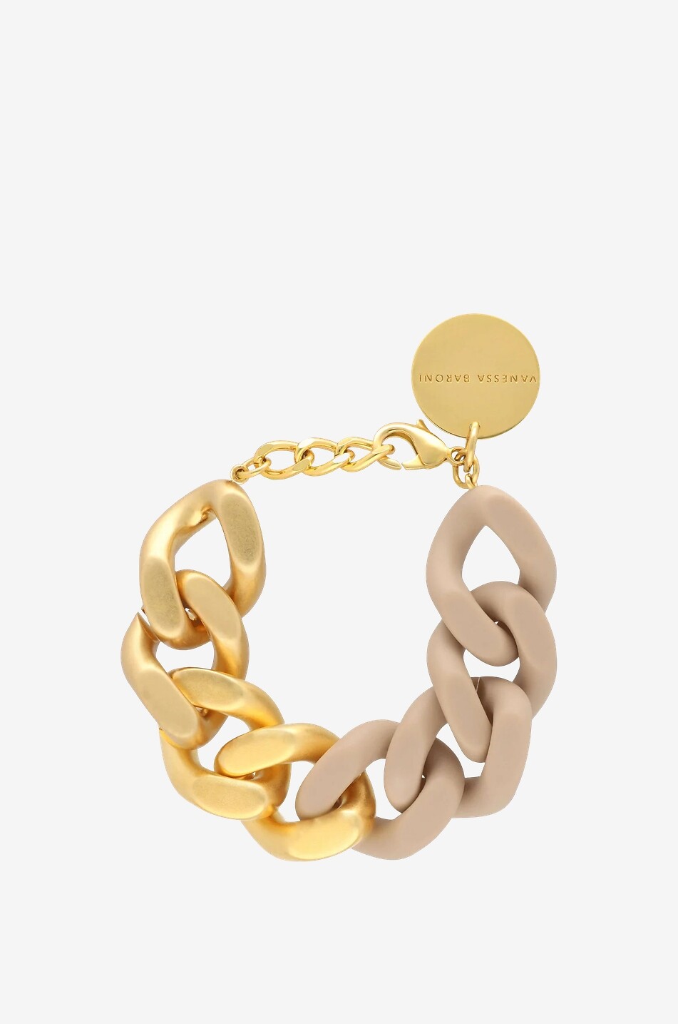 VANESSA BARONI Great 2 Color Gold Mat Beige bicolour chunky bracelet Women MULTI COLOURED 1