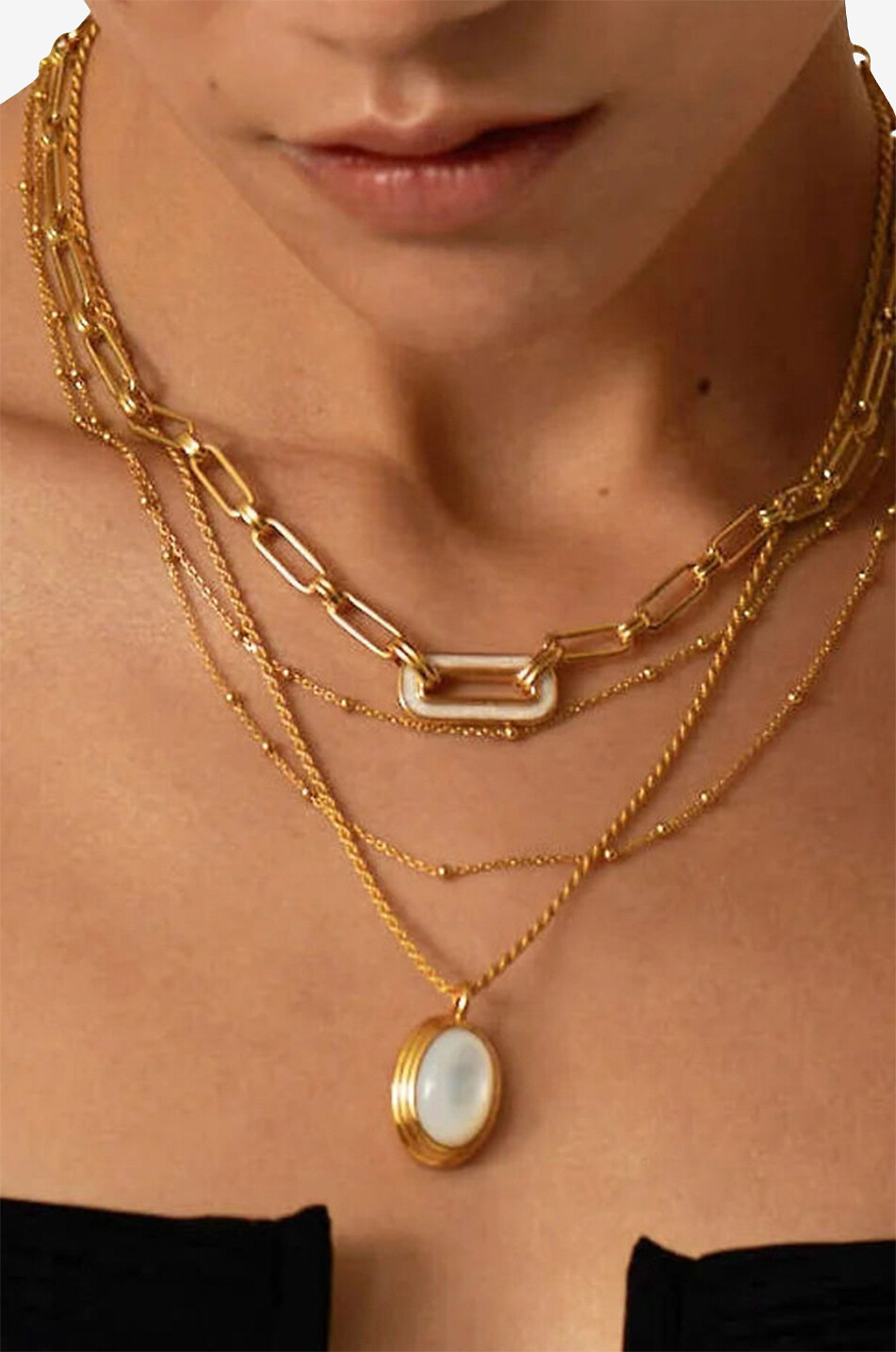 MISSOMA Enamel Haze Floating Pendant gold-tone necklace Women GOLDEN 3