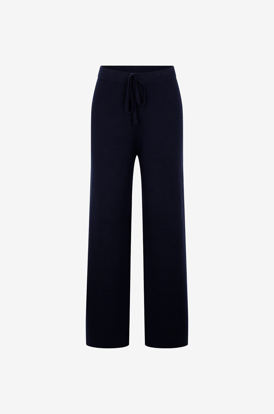 Rib knit wide-leg cashmere jogging trousers
