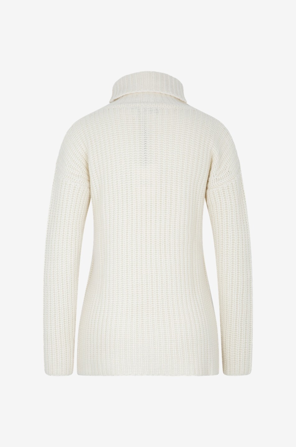 Dicker Kaschmir-Rippstrickpullover mit Rollkragen