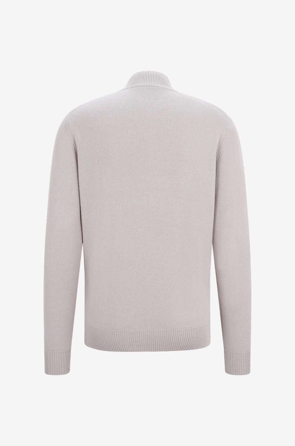 Cashmere jumper with half-zip stand-up collar