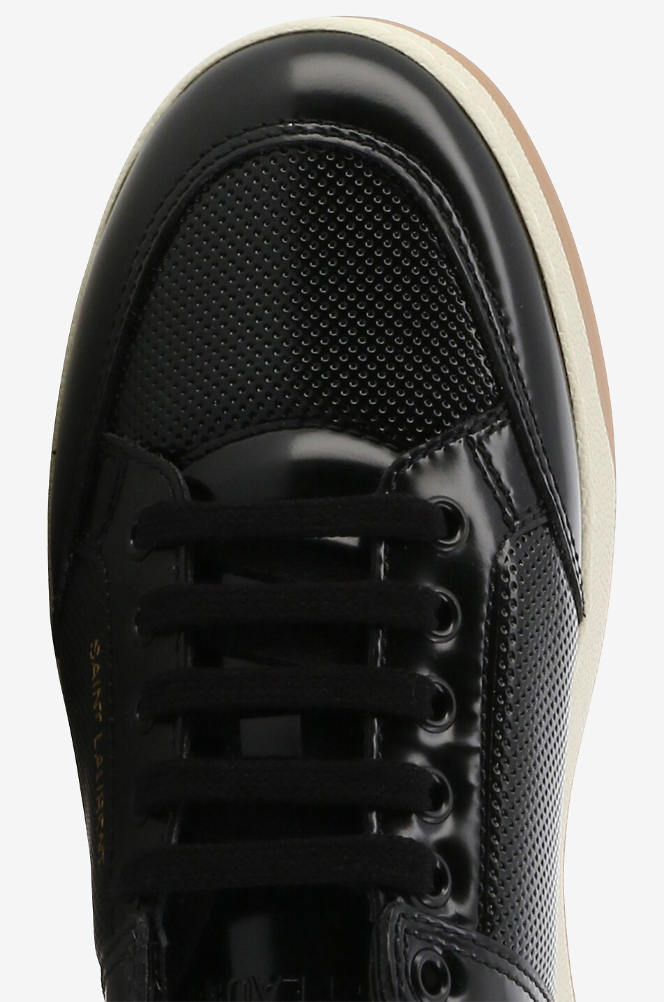 SAINT LAURENT PARIS SL/61 calf leather lace-up low-top sneakers Women BLACK 5