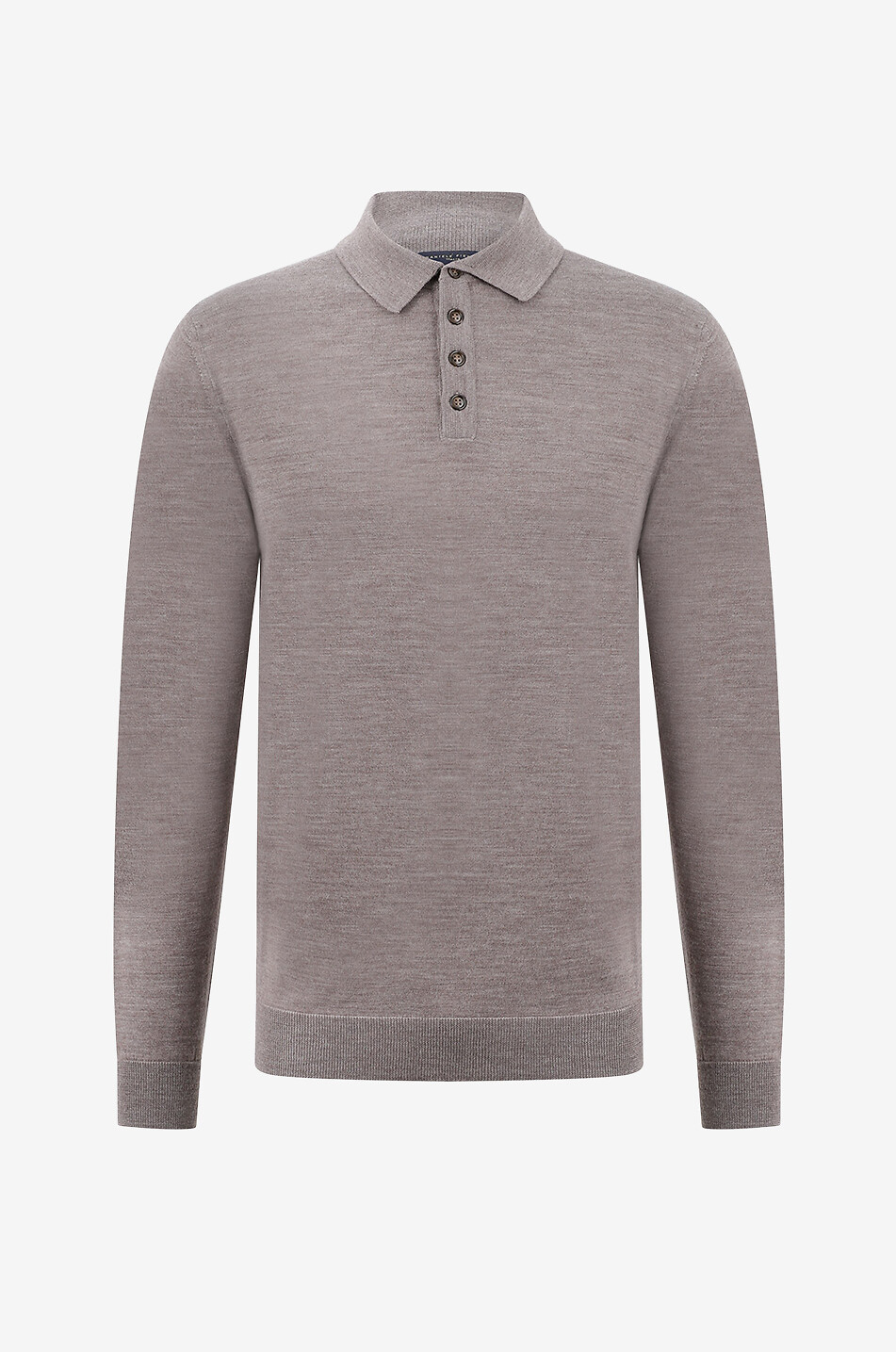 Langärmeliges Polohemd aus Merinowolle