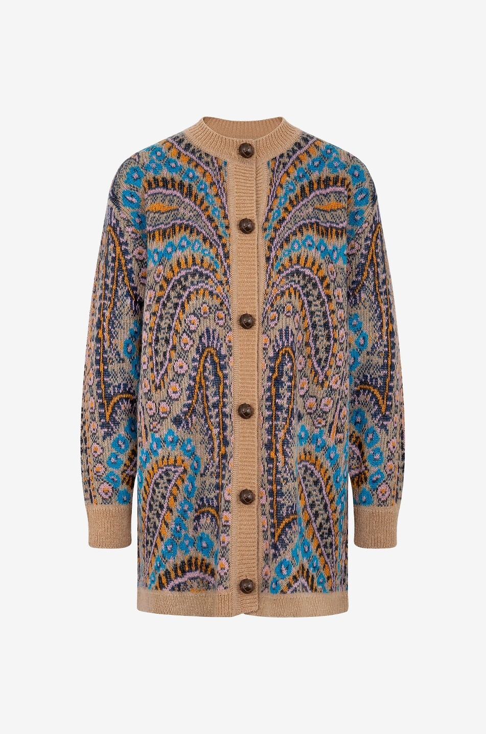 Langer Jacquard-Cardigan Paisley Palms
