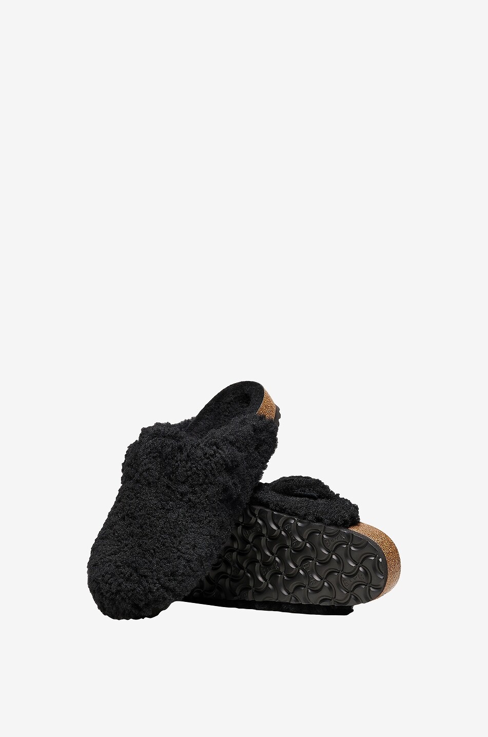 BIRKENSTOCK Clogs aus Shearling Boston Big Buckle Damen SCHWARZ 5