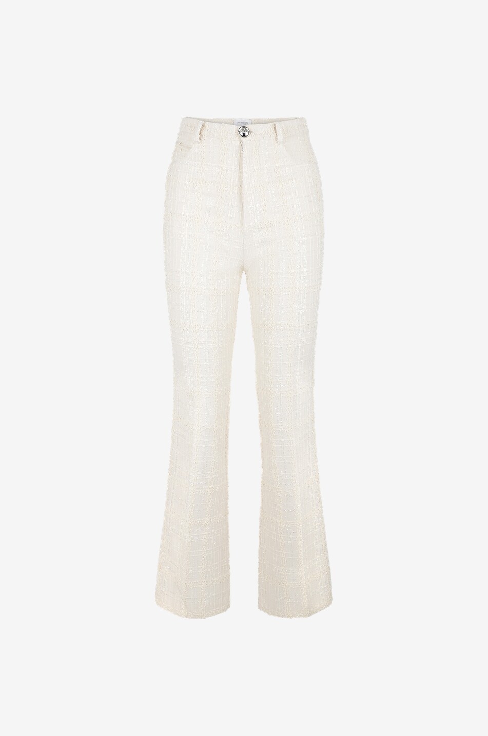 Ausgestellte Hose aus glitzerndem Tweed