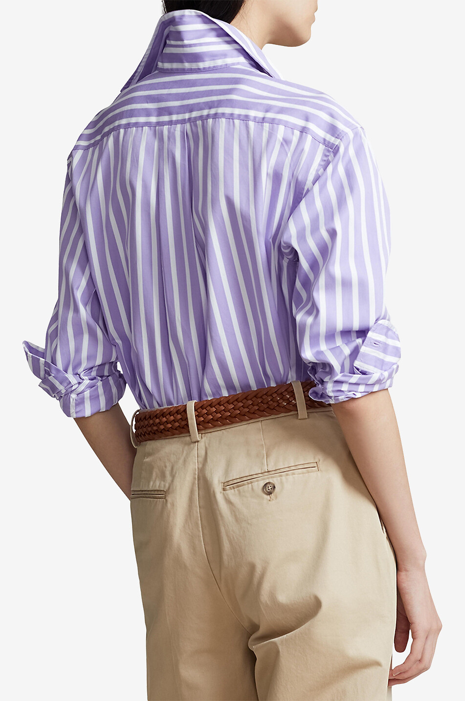 POLO RALPH LAUREN Lässiges Baumwollhemd mit Streifen Damen VIOLETT 3