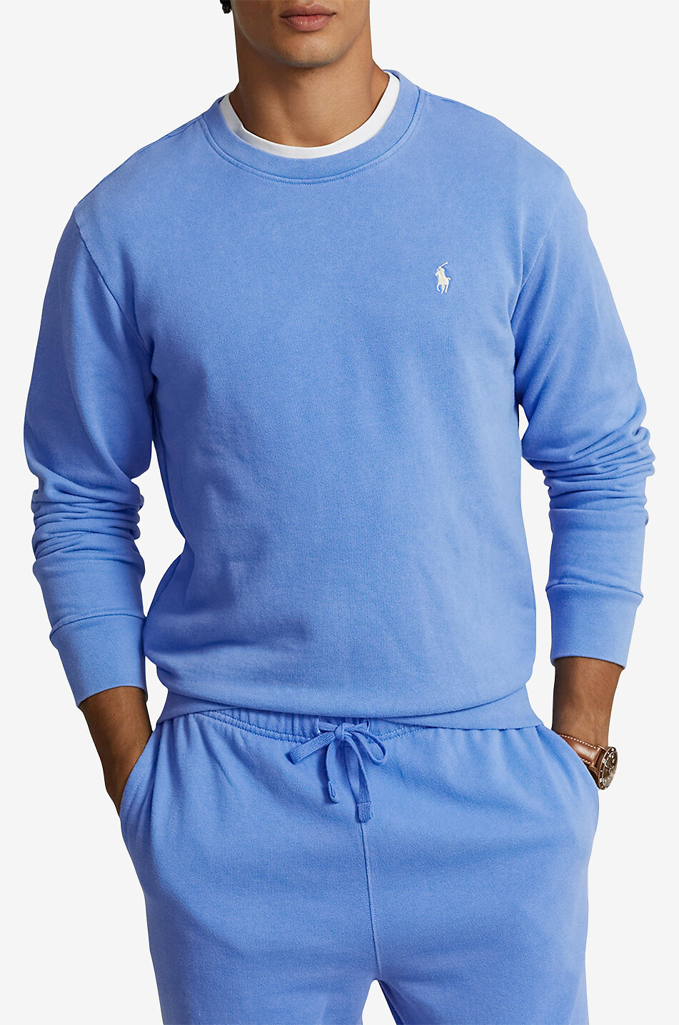 POLO RALPH LAUREN Sweat-shirt léger à col rond Pony Homme BLEU MOYEN 2