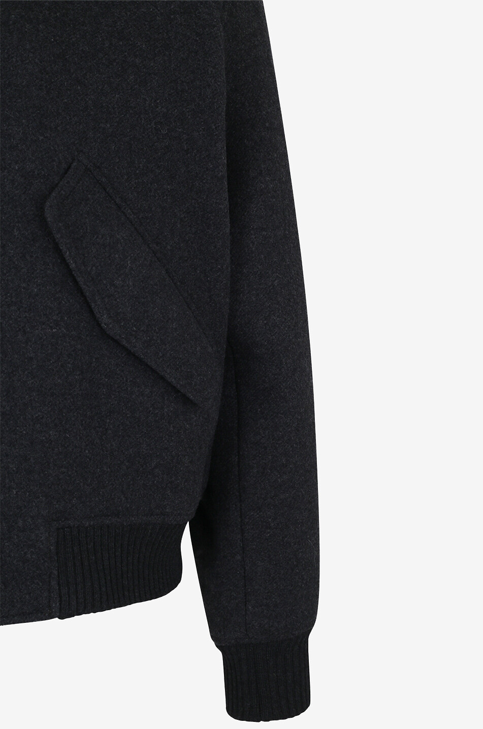 AMI Blouson aviateur en drap de laine et peau lainée Homme GRIS 3