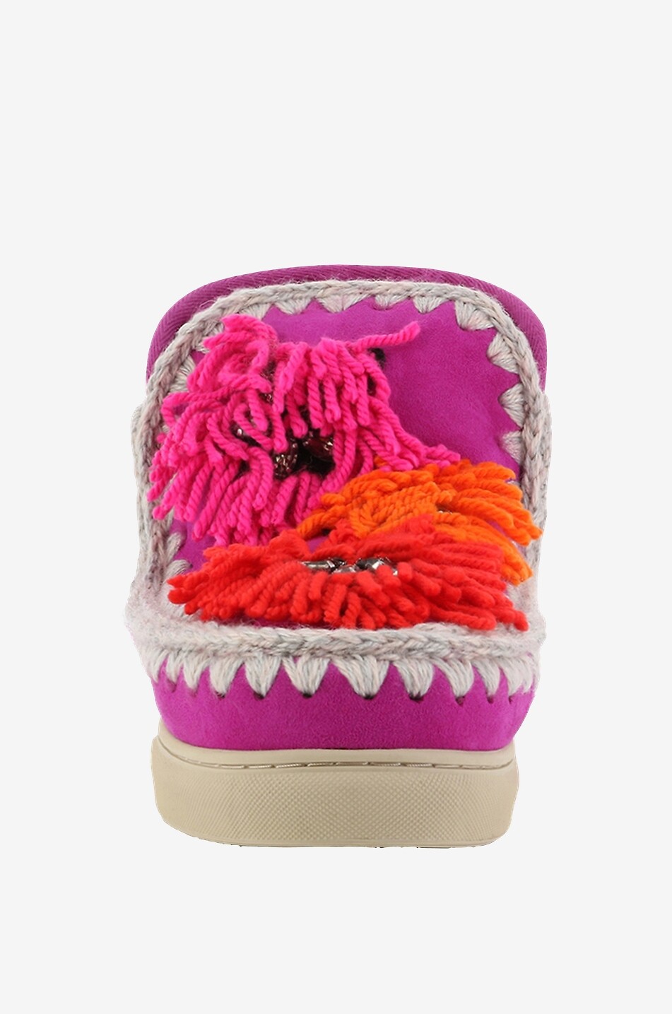 MOU Bestickte gefütterte Stiefeletten Eskimo Sneaker Damen DUNKELROSA 2