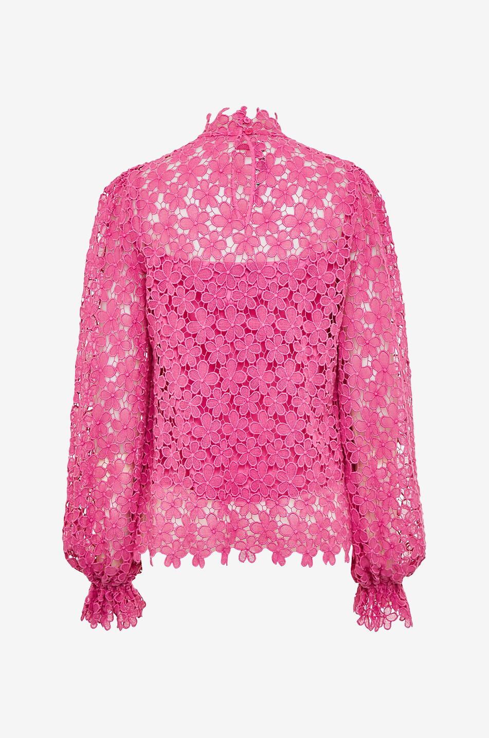 MAISON COMMON Bluse aus geblümter Spitze Damen DUNKELROSA 2