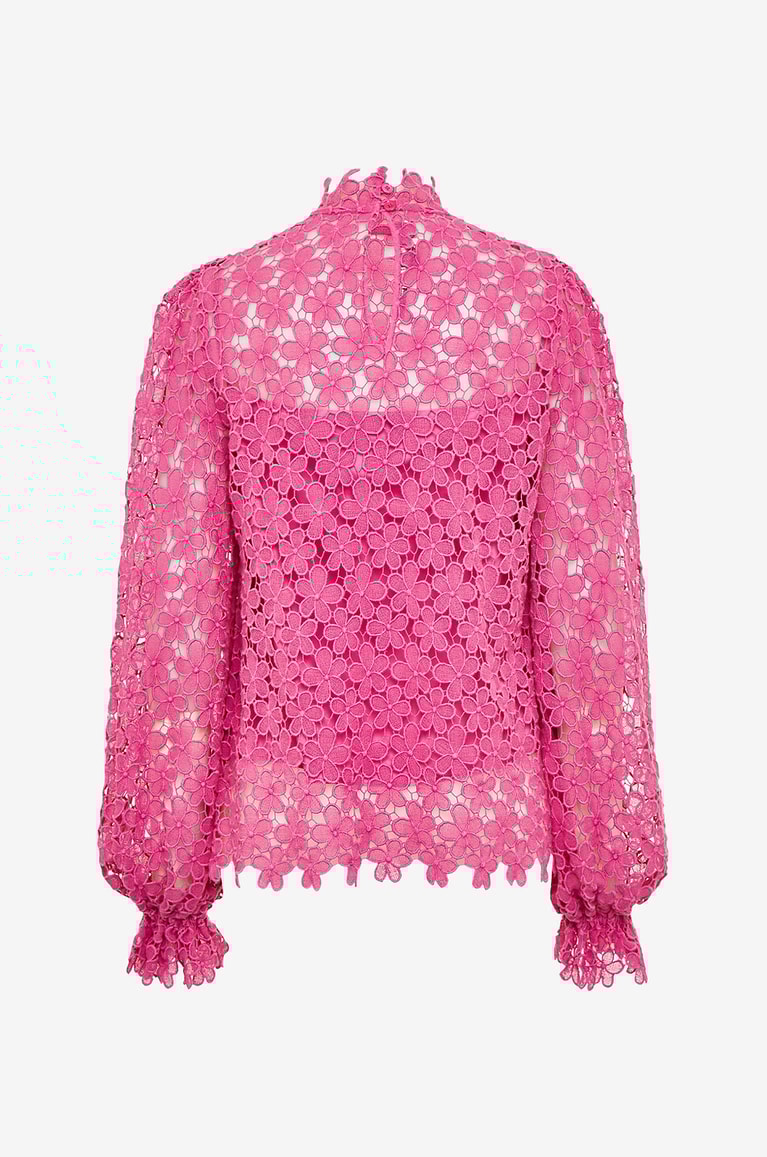 MAISON COMMON Bluse aus geblümter Spitze Damen DUNKELROSA 2