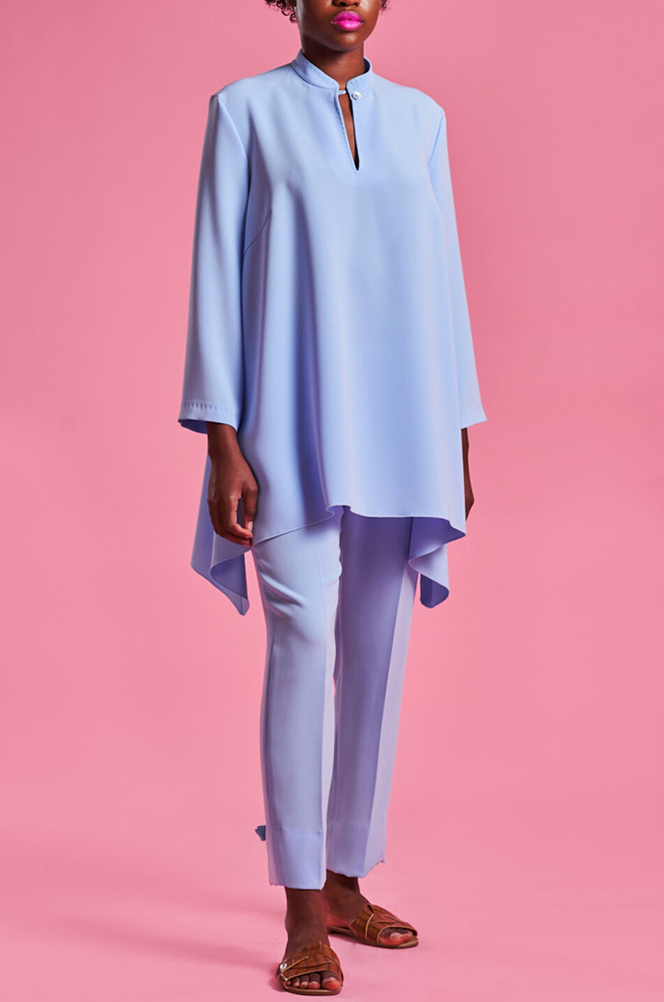 MAISON COMMON Hose mit verkürztem geradem Bein Damen HELLBLAU 3
