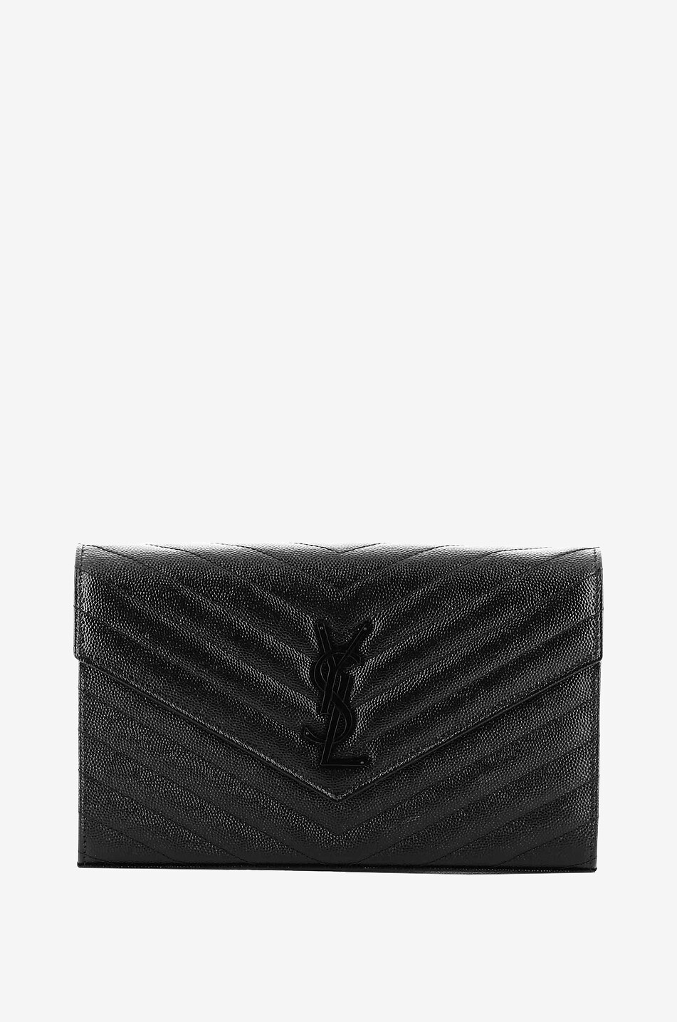 Monogram quilted grain de poudre leather chain wallet
