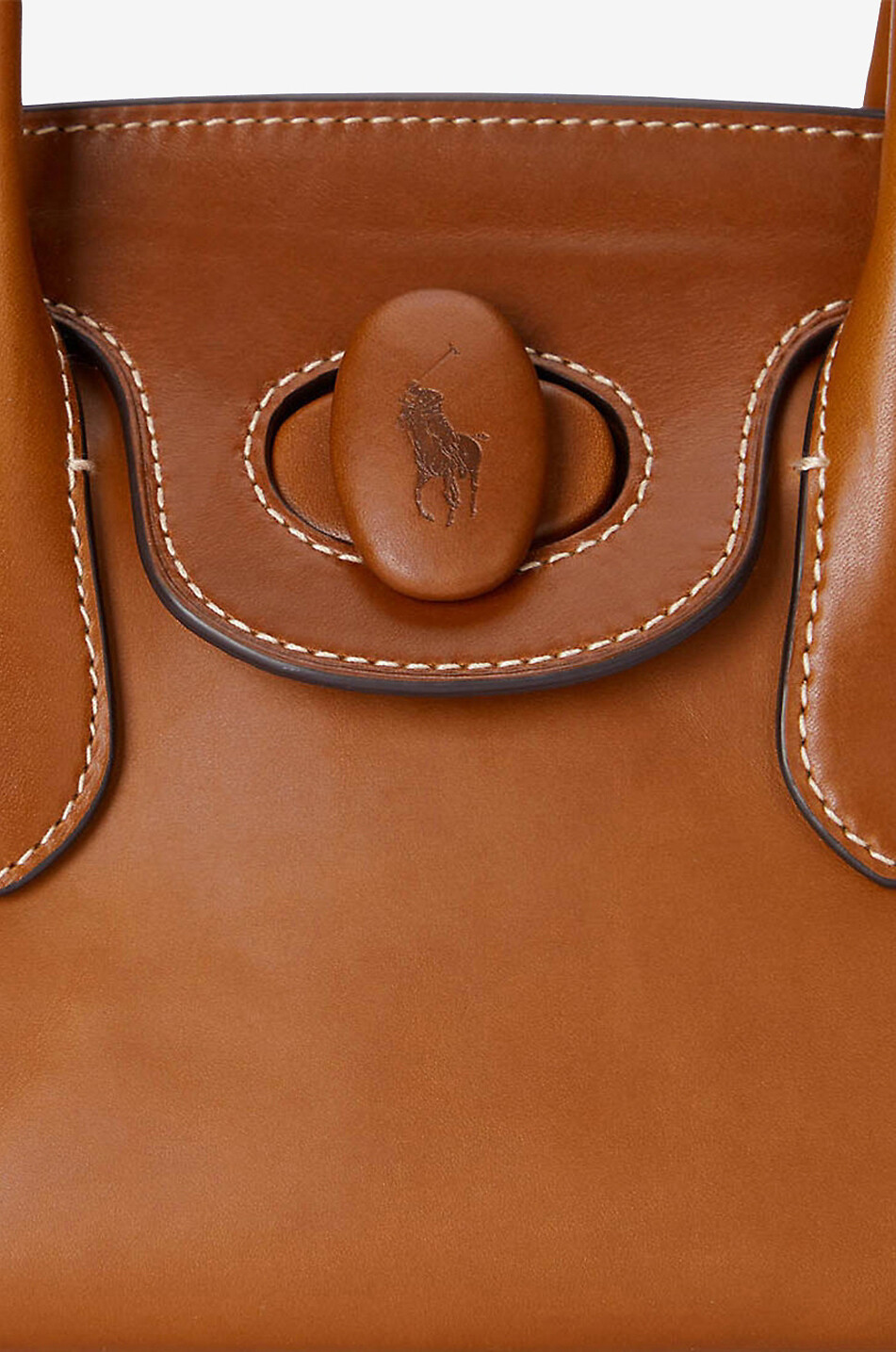 POLO RALPH LAUREN Sac à bandoulière en cuir lisse à fermoir rotatif Femme CAMEL 6