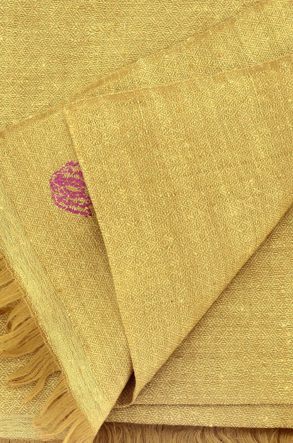 PINK MAHARANI Écharpe en cachemire Double Weave Femme JAUNE 2