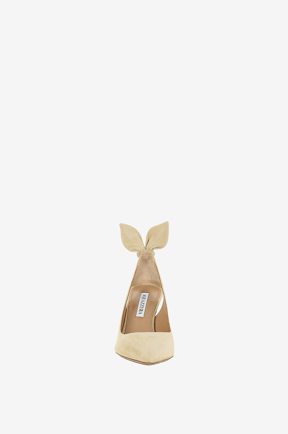 AQUAZZURA Escarpins en daim Bow Tie 85 Femme BEIGE 2