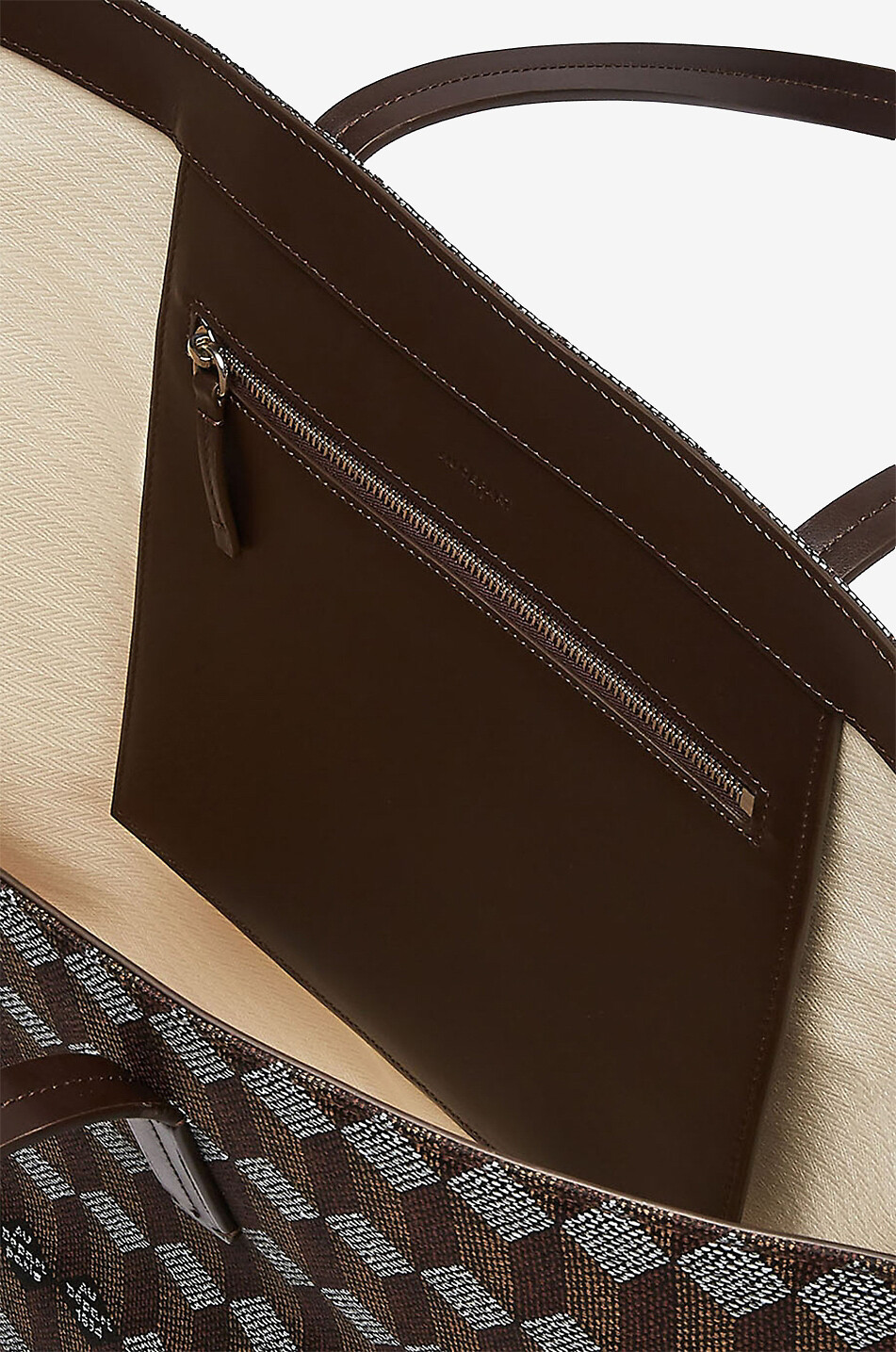 AU DEPART PARIS Grande Europe reflective jacquard tote bag Women BROWN 4