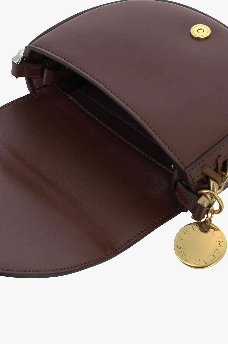 STELLA McCARTNEY Frayme Small faux leather satchel bag Women BROWN 5