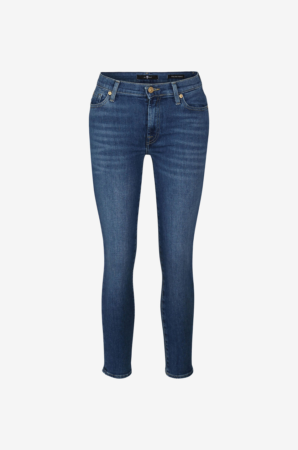7 FOR ALL MANKIND Skinny-Jeans aus Baumwollmix High-Waist Skinny Crop Damen MITTELBLAU 1