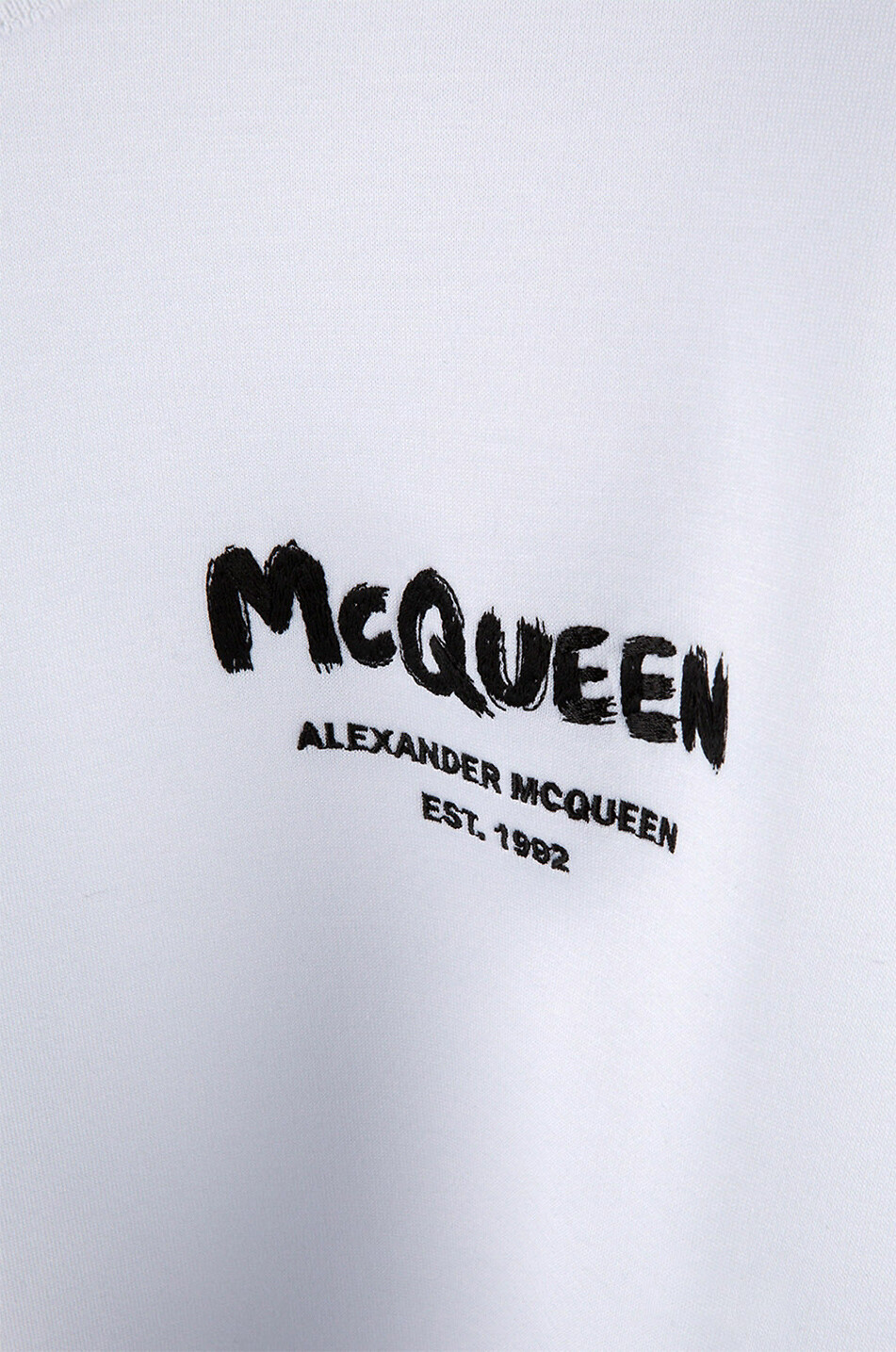 ALEXANDER McQUEEN Sweat-shirt à col rond brodé McQueen Graffity Homme BLANC 3