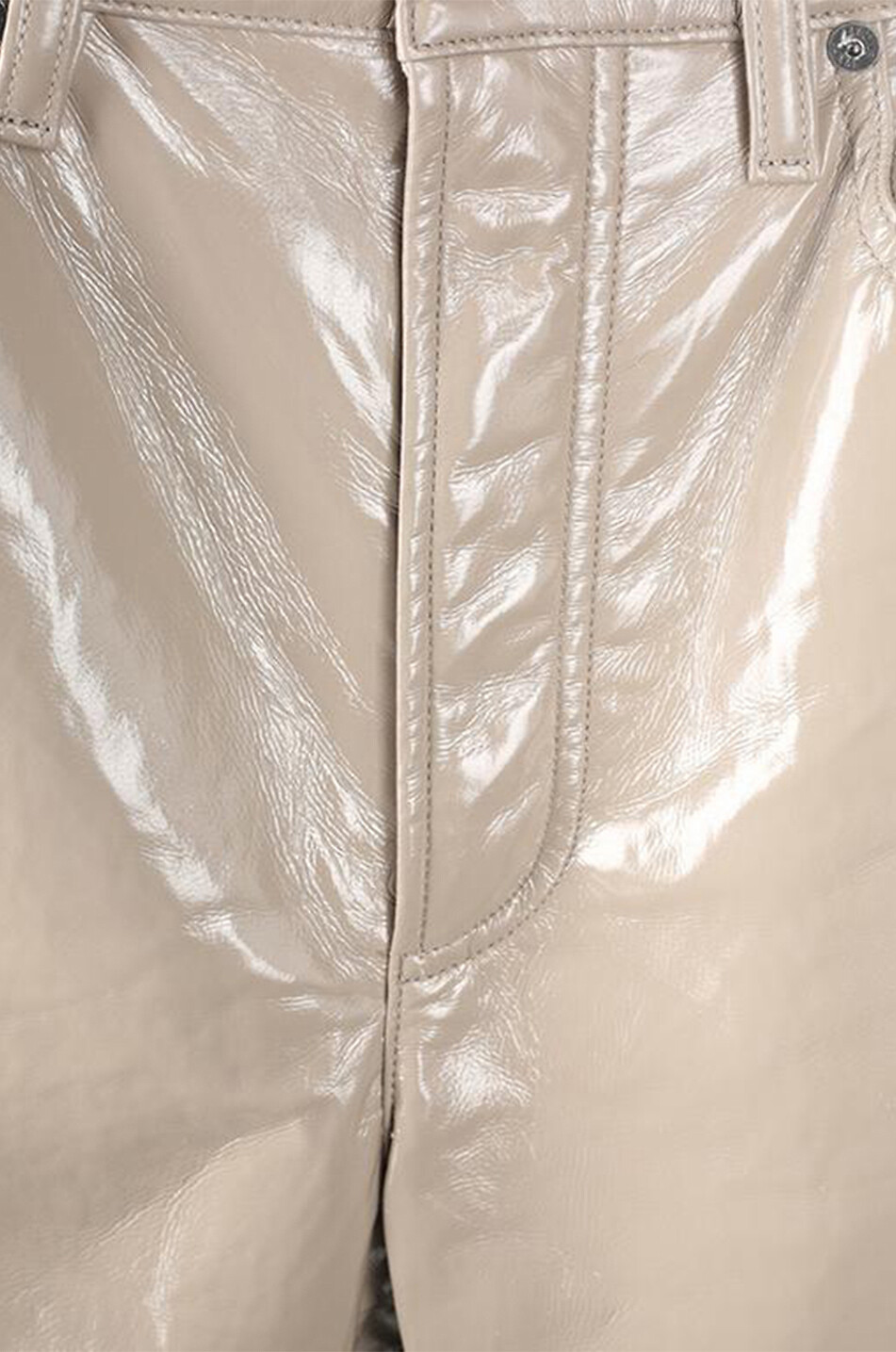 AGOLDE 90s Pinch Waist Quail Patent recycled leather straight fit jeans Women LIGHT GREY 3