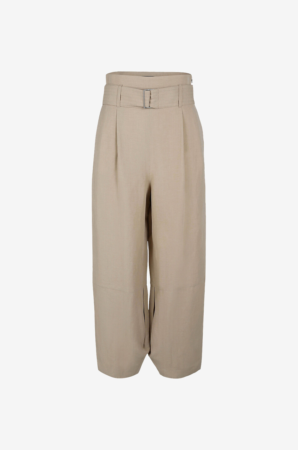 FABIANA FILIPPI Pantalon carotte taille haute en sergé léger Femme BEIGE 1