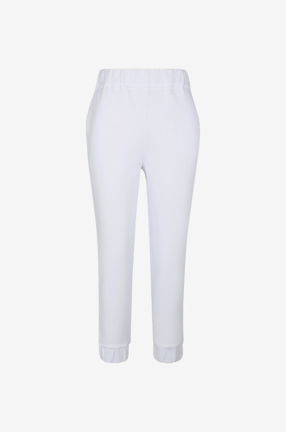 FABIANA FILIPPI Pantalon de jogging en molleton brodé perles Femme BLANC 1