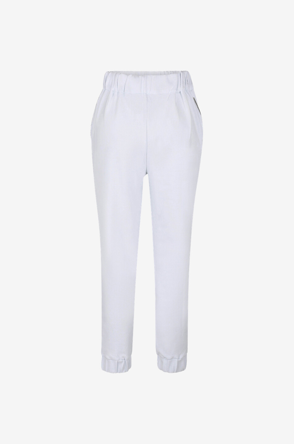 FABIANA FILIPPI Pantalon de jogging en molleton brodé perles Femme BLANC 2