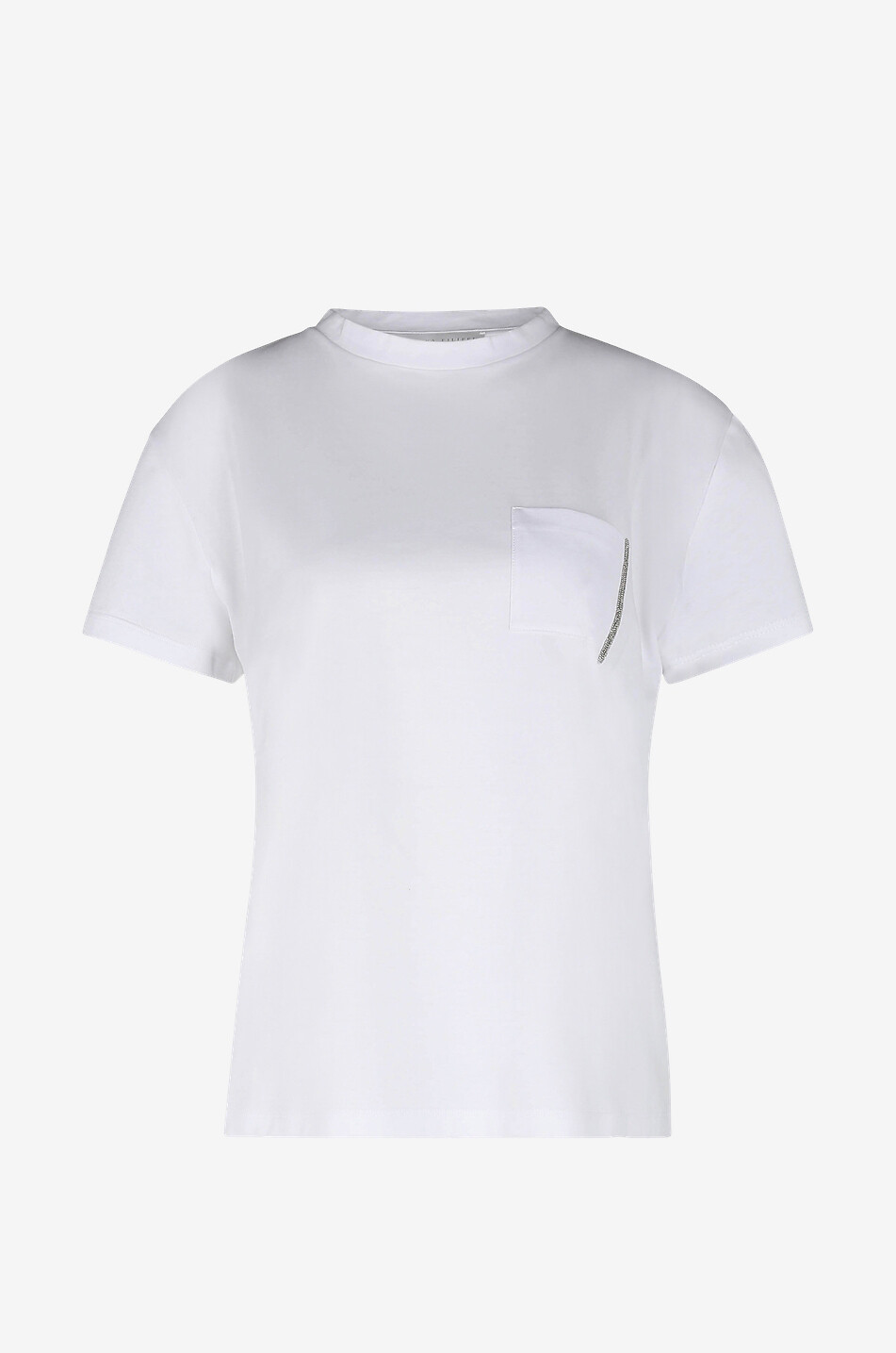 FABIANA FILIPPI T-Shirt aus Bio-Baumwolle mit bestickter Tasche TERRA Damen WEISS 1