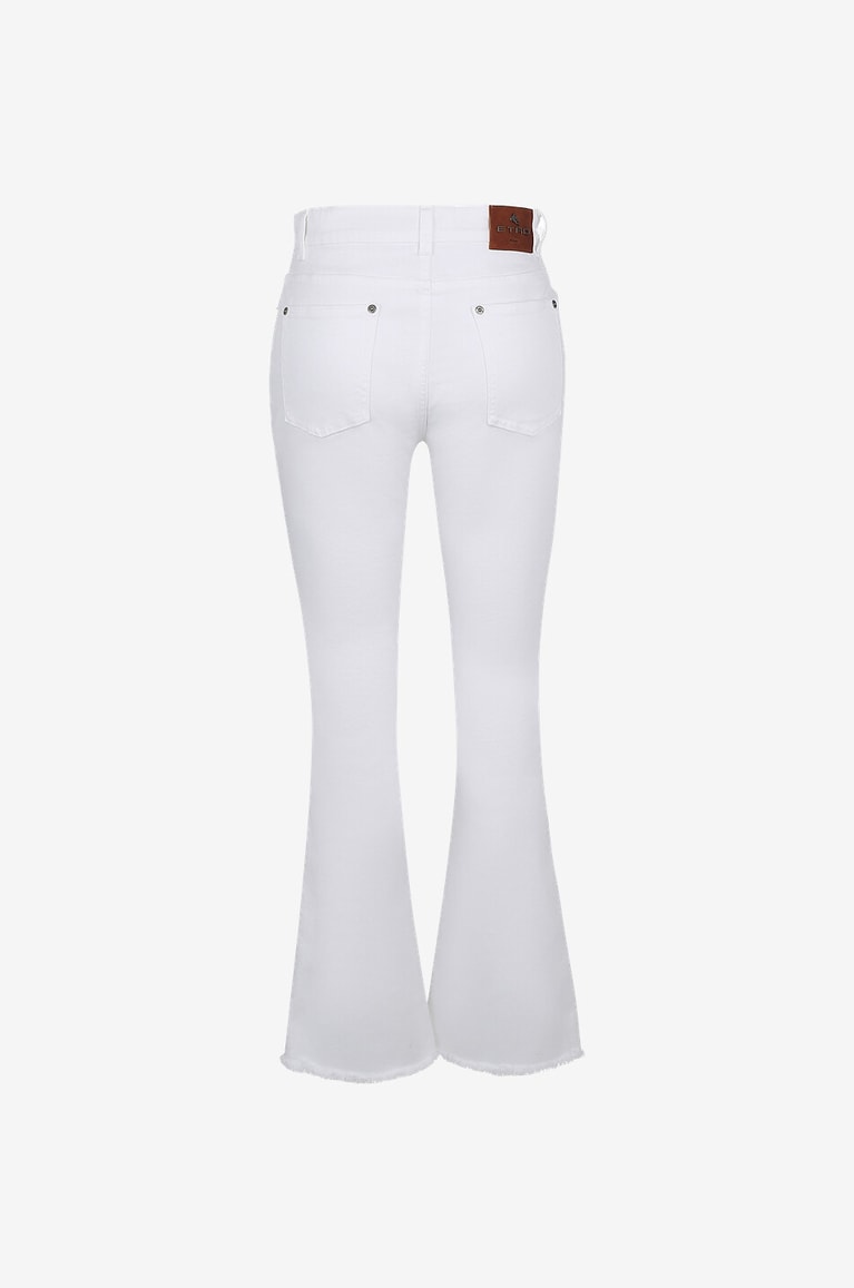 ETRO Jean droit brodé de fleurs Femme BLANC 2