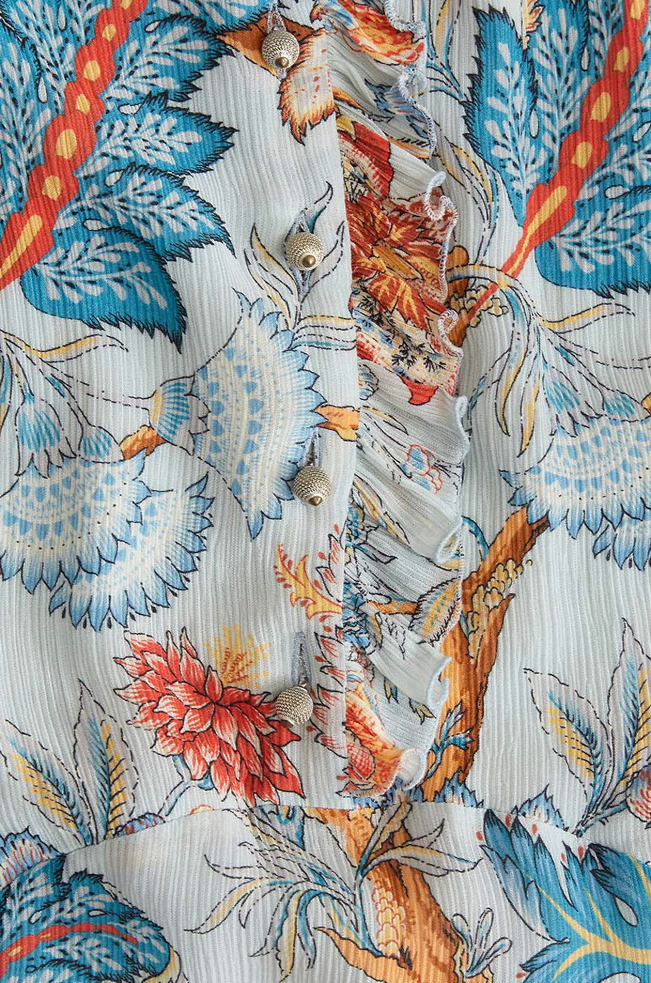 ETRO Langes geblümtes Kleid aus Crêpe Lebensbaum Damen BUNT 3