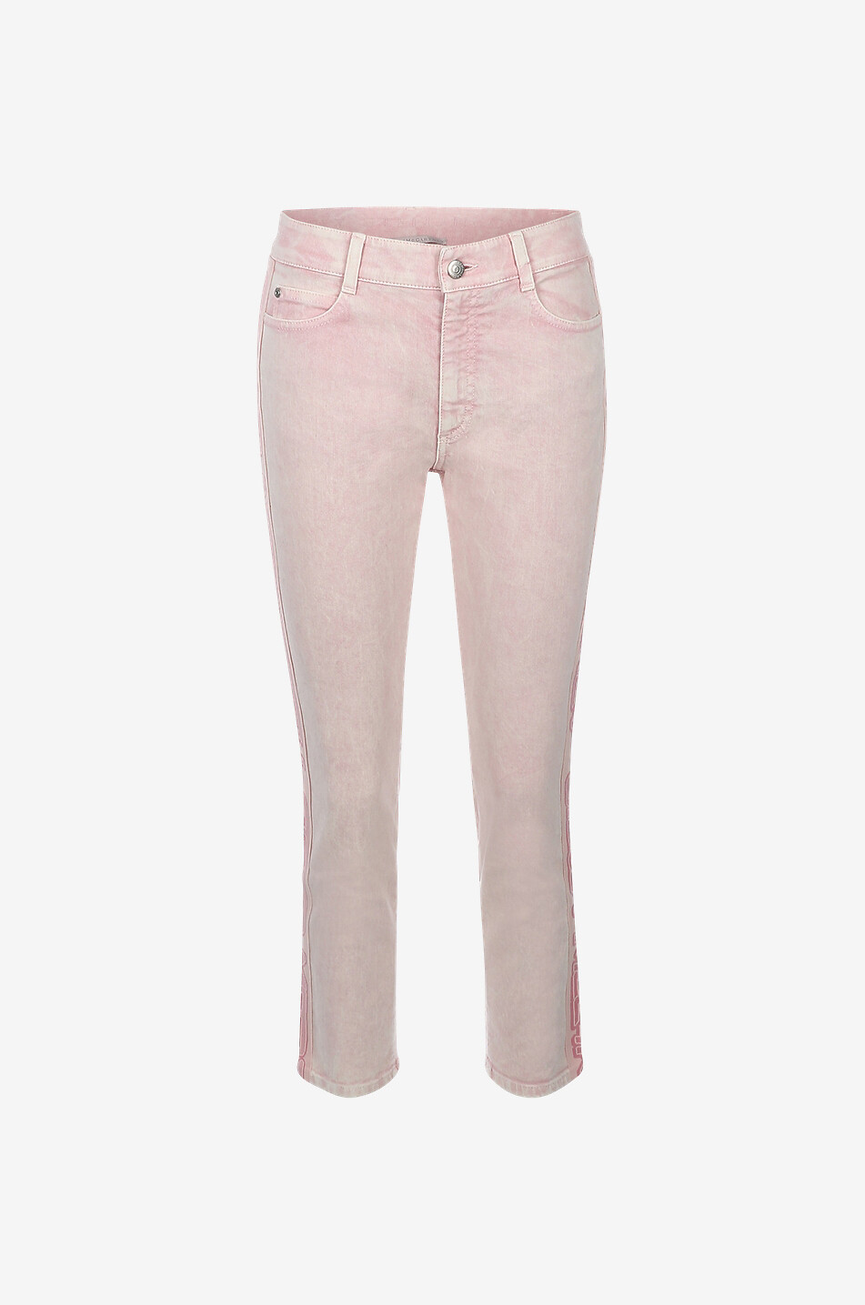 Skinny-Boyfriend-Jeans mit Logoband Fresh Peach