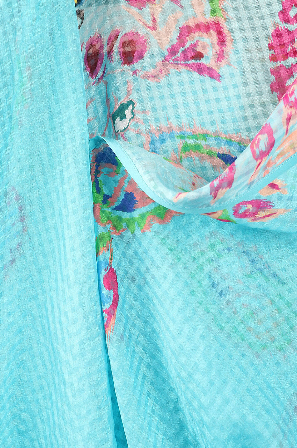 Caftan de plage long en mousseline imprimé tapis