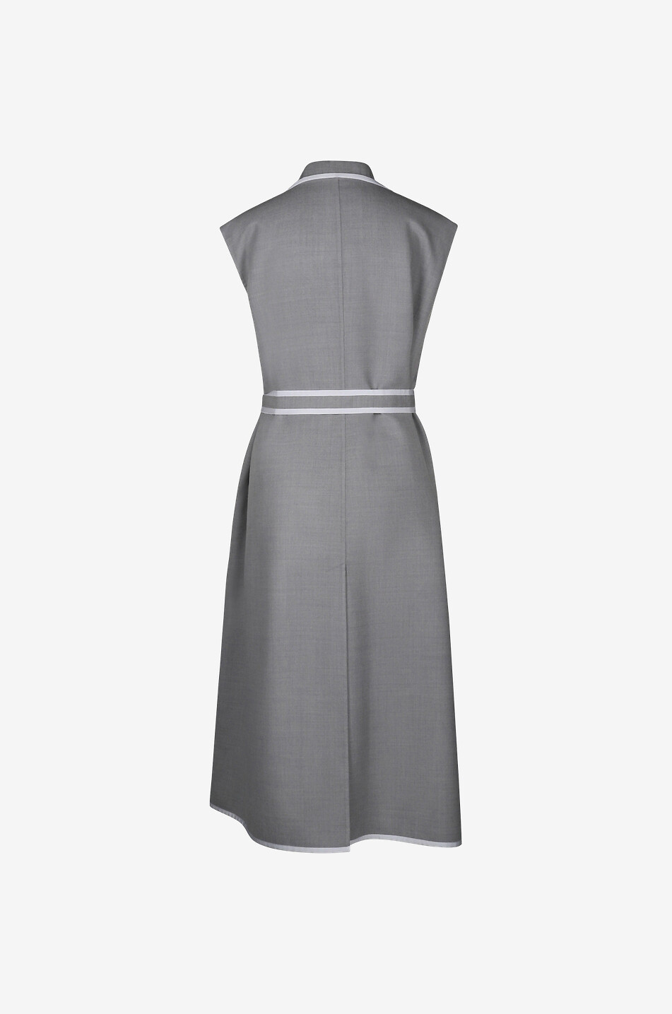 FABIANA FILIPPI Gilet long en laine et soie à double boutonnage Femme GRIS MOYEN 2