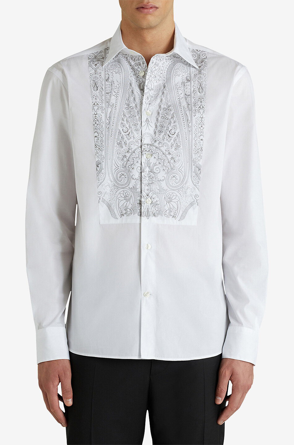 ETRO Hemd mit Paisley-besticktem Latz Herren WEISS 3