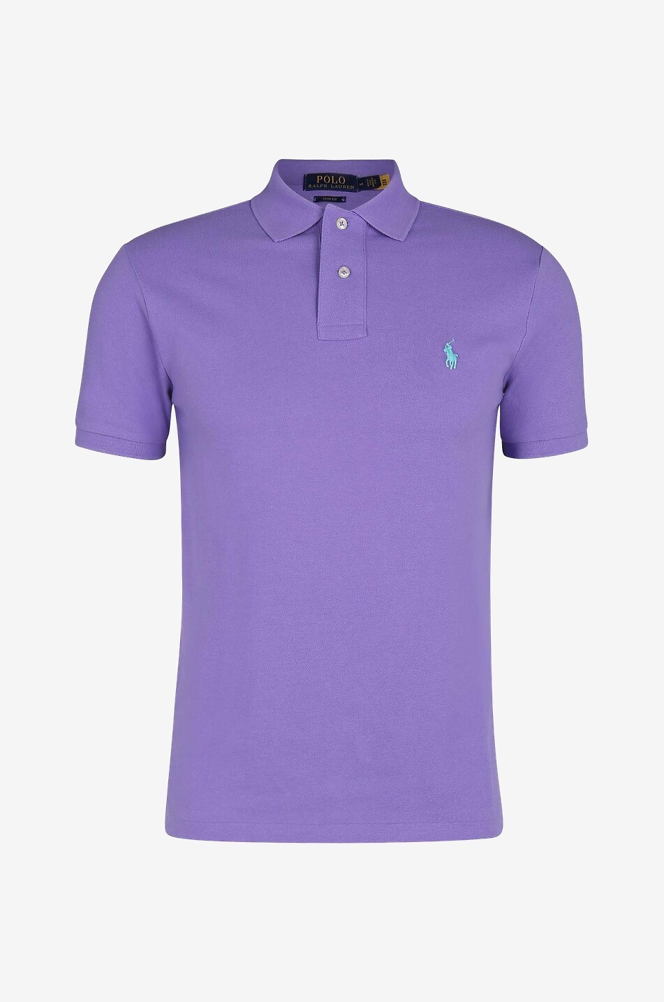 POLO RALPH LAUREN Pony embroidered slim fit cotton piqué polo shirt Men MEDIUM PURPLE 1