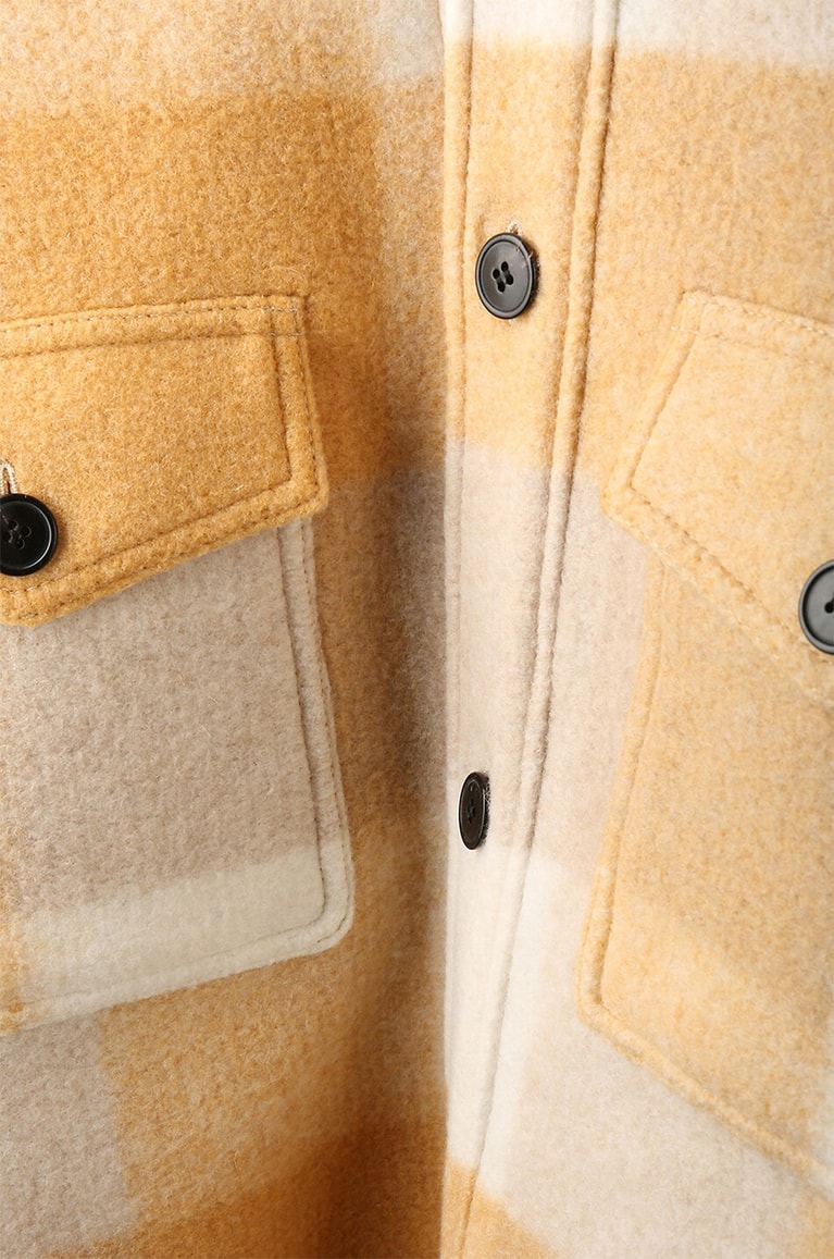 ISABEL MARANT Surchemise en laine mélangée à carreaux Kervon Homme BEIGE 3