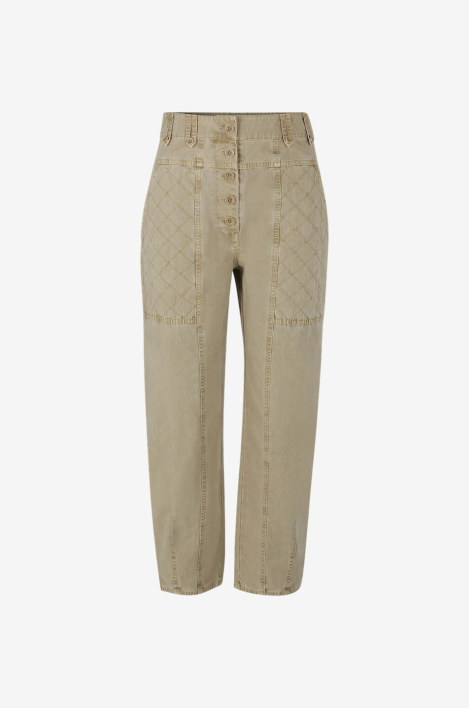 Cambrie straight-leg cotton trousers