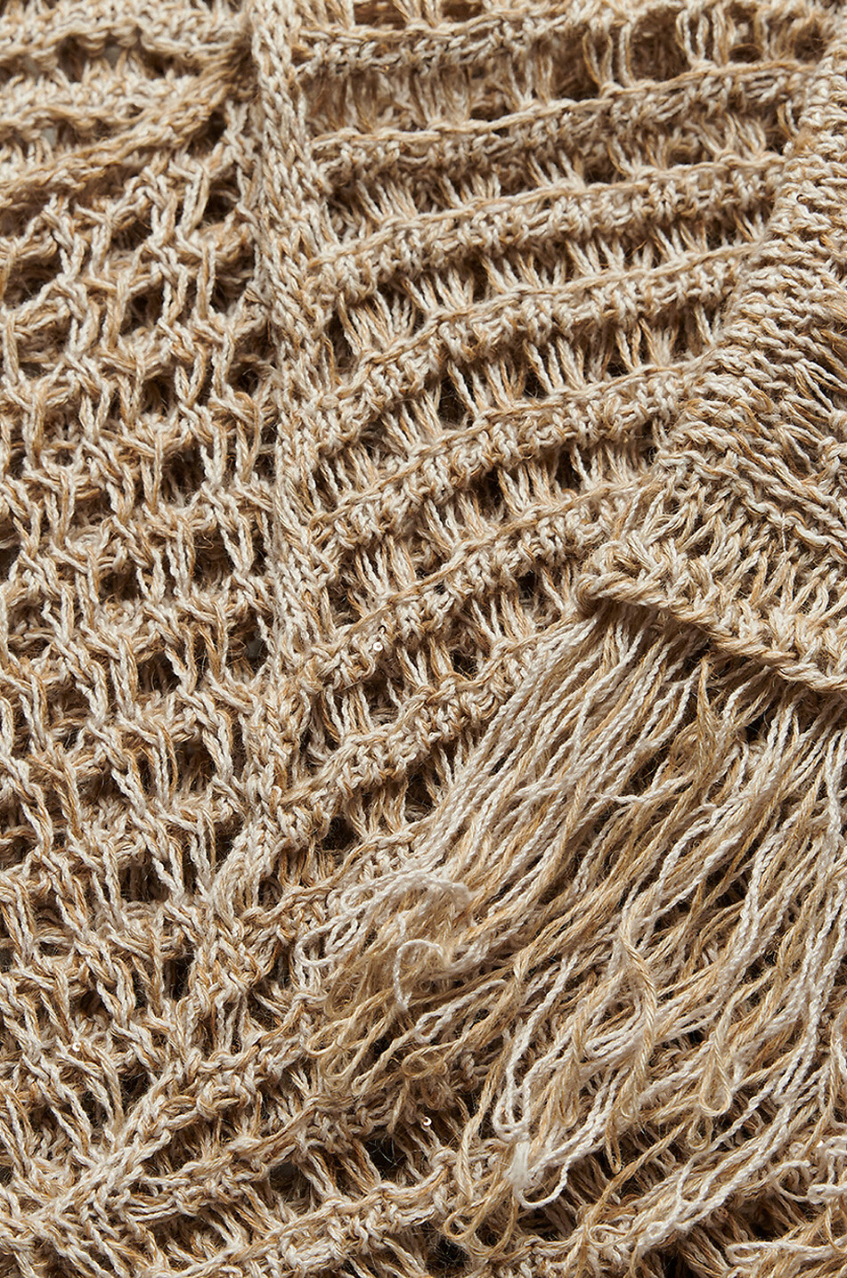 FABIANA FILIPPI Net knit linen and mohair caftan Women BROWN 3